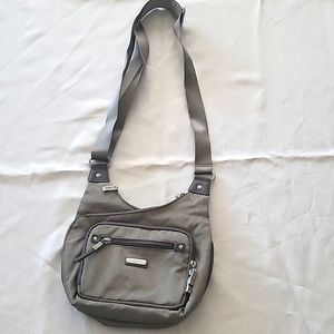 Baggalini gray cross-body bag